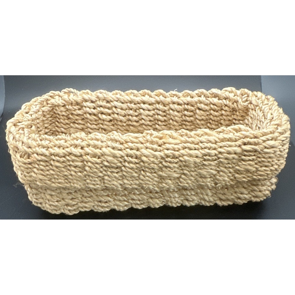Small Remote Basket for Coffee Table Entryway Living Room Rattan Serving Tray